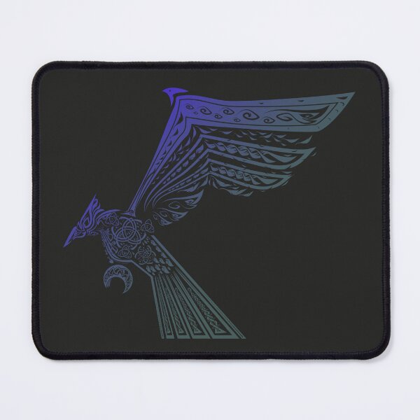 Aperçu de l'œuvre Décoration illustration aigle/oiseau ailé style viking - coloré - fond foncé créée et vendue par MoAzim.