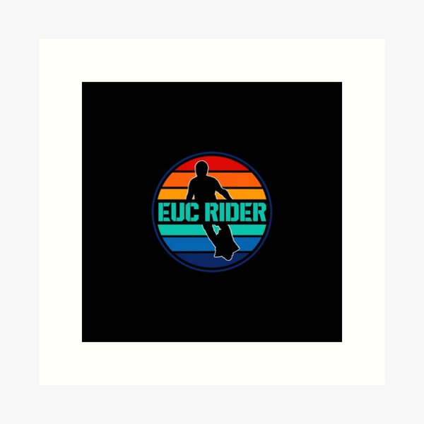 Electric Unicycle | EUC Rider Retro Sunset Art Print