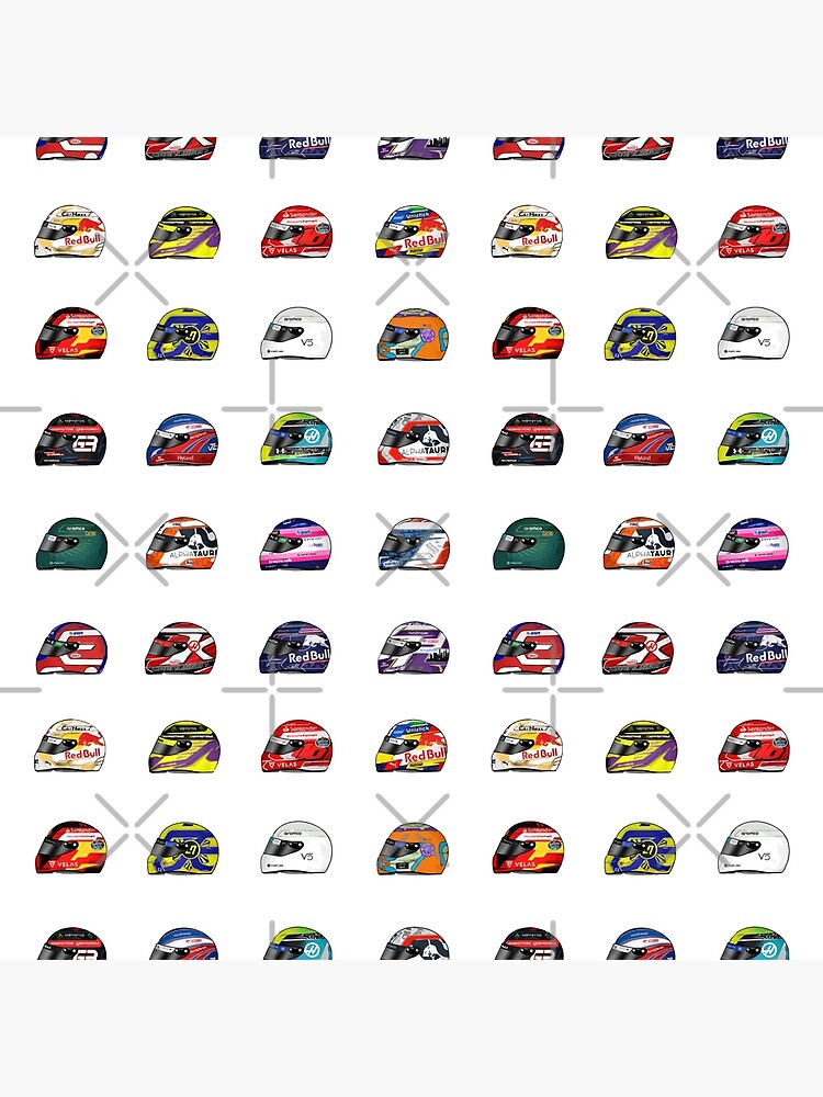 All F1 2022 Drivers Helmets Pattern Greeting Card Ubicaciondepersonas