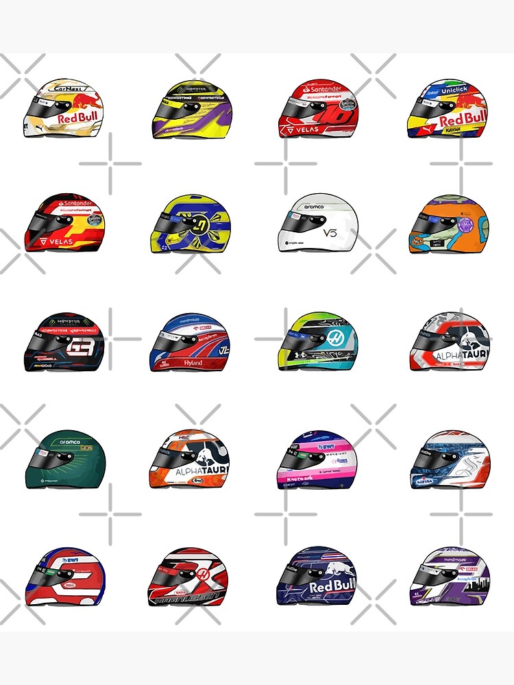 All F1 2022 Drivers Helmets Pattern Greeting Card Ubicaciondepersonas