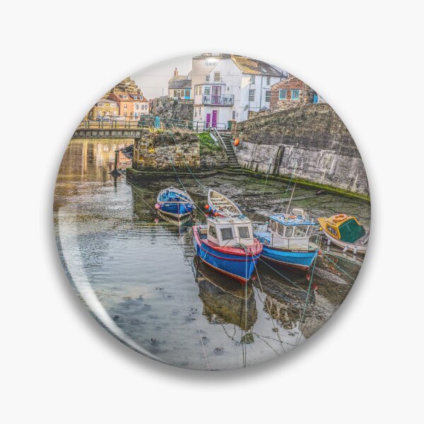 Item preview, Staithes Beck Fishing Boats and Bridge Above The Water Artistic Photograph designed and sold by skyfilming.