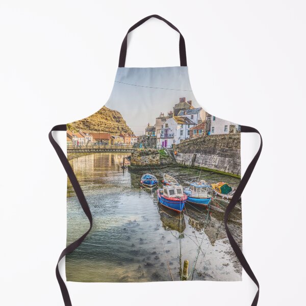 Item preview, Staithes Beck Fishing Boats and Bridge Above The Water Artistic Photograph designed and sold by skyfilming.