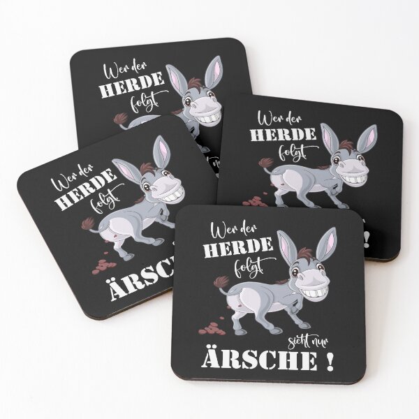 Item preview, Whoever follows the herd only sees butts - stubborn donkeys designed and sold by Shirt-Designs.