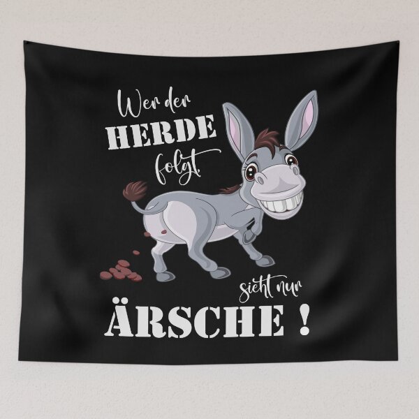 Item preview, Whoever follows the herd only sees butts - stubborn donkeys designed and sold by Shirt-Designs.