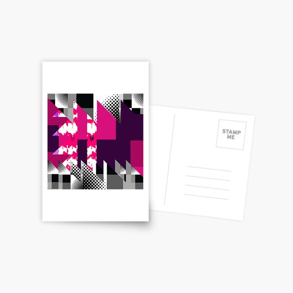 Item preview, Pink And Black Abstract Geometric Triangle And Dot Shapes, designed and sold by marvacousins246.