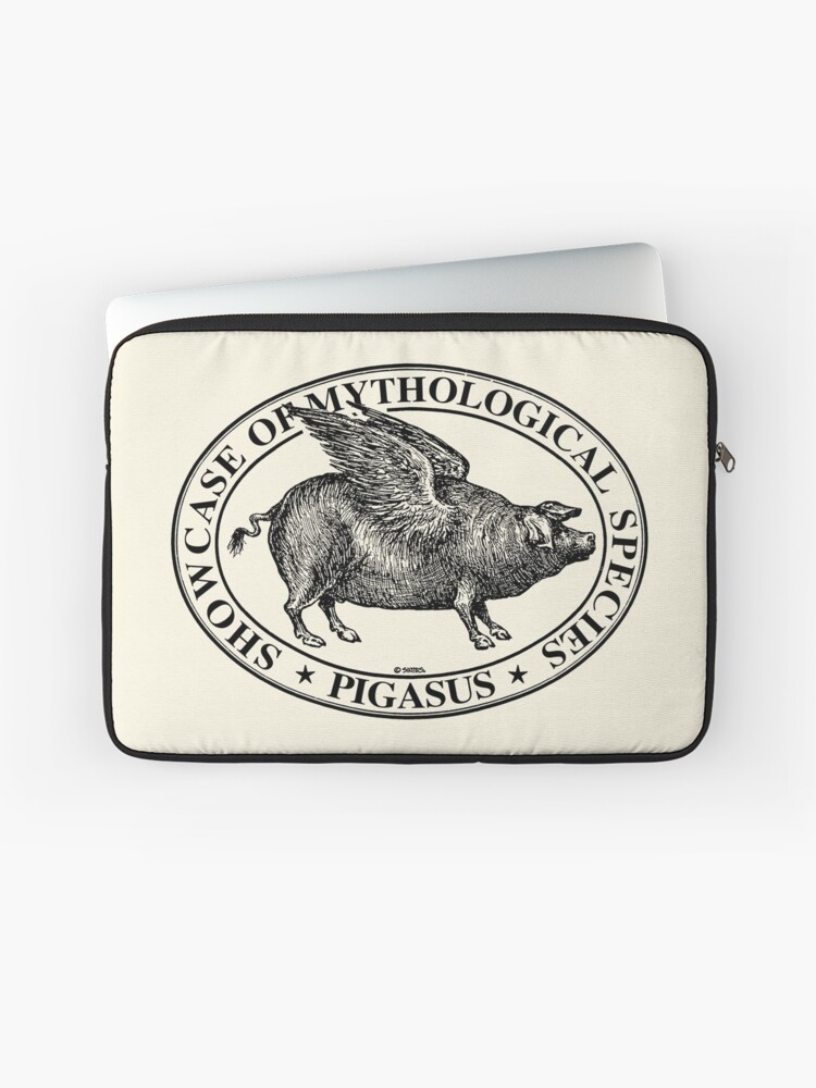 Imagen 1 de 2, Funda para portátil con la obra Pigasus negro, diseñada y vendida por Sintes.