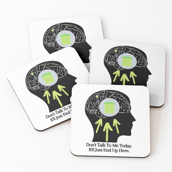 Item preview, Don't Talk To Me Funny Sarcastic Quote Saying, Trashcan In My Brain, Black Head designed and sold by hjsmith.