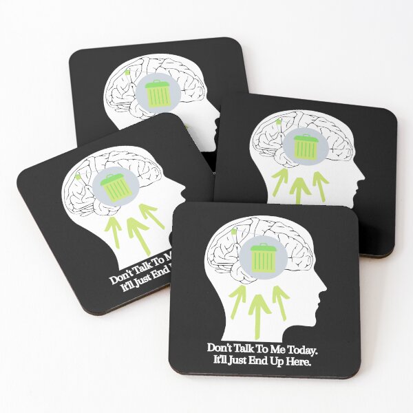 Item preview, Don't Talk To Me Funny Sarcastic Quote Saying, Trashcan In My Brain, White Text designed and sold by hjsmith.