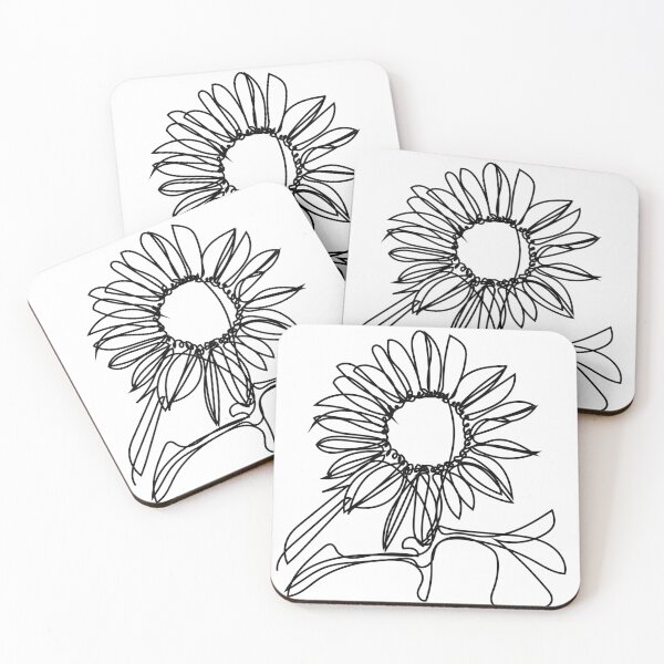 Item preview, Sunflower line art designed and sold by vixfx.