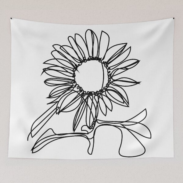 Item preview, Sunflower line art designed and sold by vixfx.