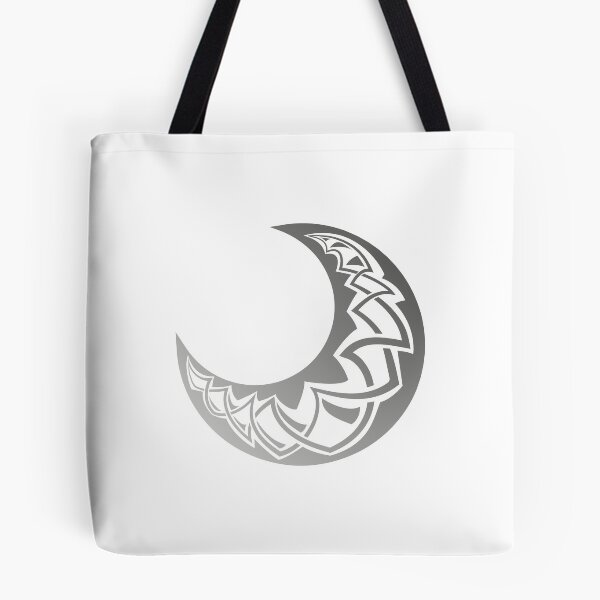 Item preview, Crescent moon decorated - old ornamentation style - gray with white/transparent background designed and sold by MoAzim.