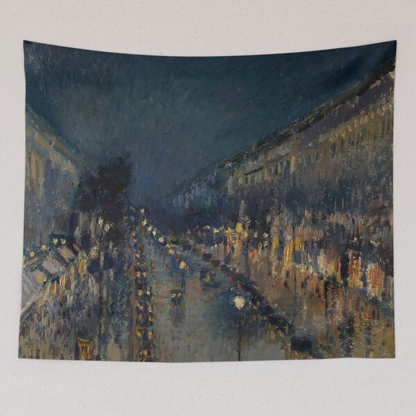 Item preview, The Boulevard Montmartre at Night - Pissarro Vintage Reproduction designed and sold by molamode.