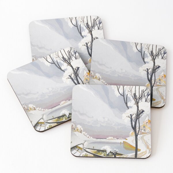 Item preview, Winter Landscape with Boats by Georges de Feure - Vingtage Art designed and sold by RickE.