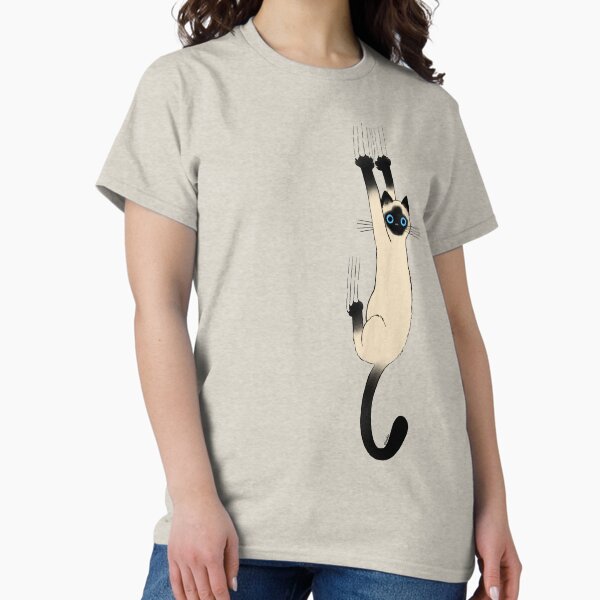 Item preview, Siamese Cat Hanging On with Claws Funny Cat Holding On designed and sold by Jenn Inashvili.