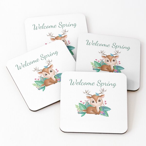 Item preview, Welcome Spring Deer designed and sold by Poetic Patterns Studio.