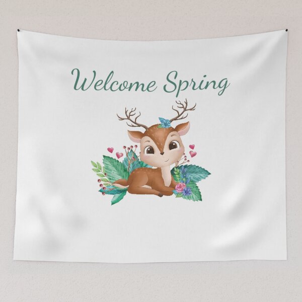 Item preview, Welcome Spring Deer designed and sold by Poetic Patterns Studio.