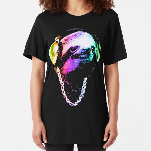 Sloth (Rainbow B-Boy Style) Slim Fit T-Shirt