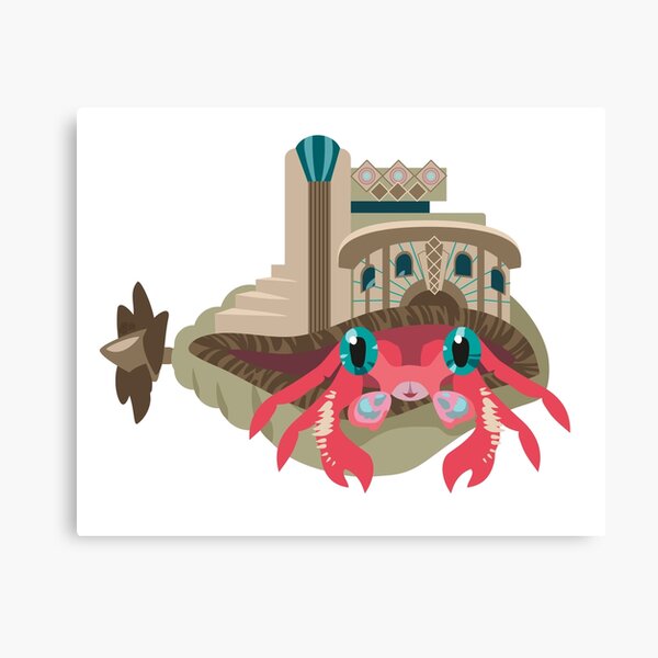 Hermit Crab Art Deco Canvas Print