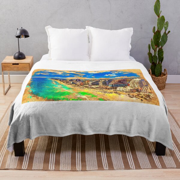 Artikelvorschau, Der zentrale Strand in Fort Lauderdale, Florida - digitale Malerei im Vintage-Look entworfen und verkauft von NickoPrints.