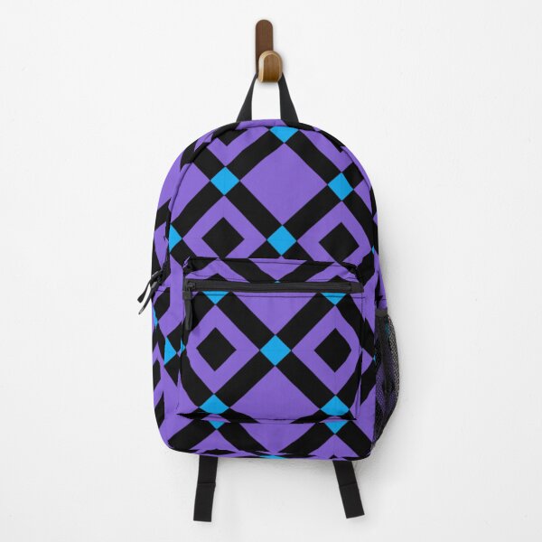 Item preview, SImple Blue Purple Black Squares Geometric Shapes Tile Pattern designed and sold by CattlettArt.
