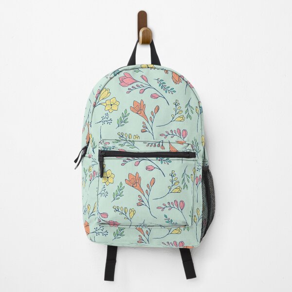 Item preview, Cute freesias flowers botanical pattern in light blue designed and sold by Illustrated by Nat.