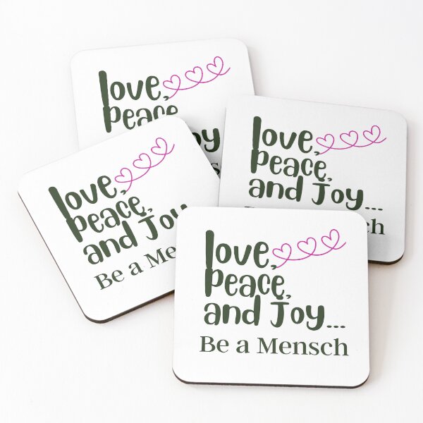 Item preview, Love, Piece, and Joy - Funny Yiddish Quotes designed and sold by MikeMargolisArt.