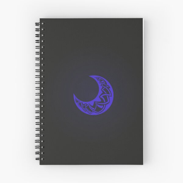 Aperçu de l'œuvre Croissant de lune décoré - style d'ornementation ancienne - bleu avec fond dégradé foncé créée et vendue par MoAzim.