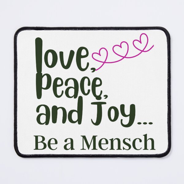 Item preview, Love, Piece, and Joy - Funny Yiddish Quotes designed and sold by MikeMargolisArt.
