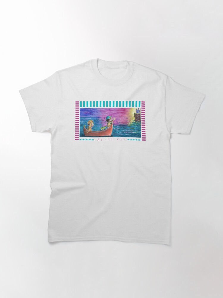 Aperçu 3 sur 7. T-shirt classique avec l'œuvre Linda Molloy - "As-tu vu?" créée et vendue par LindaMolloy.