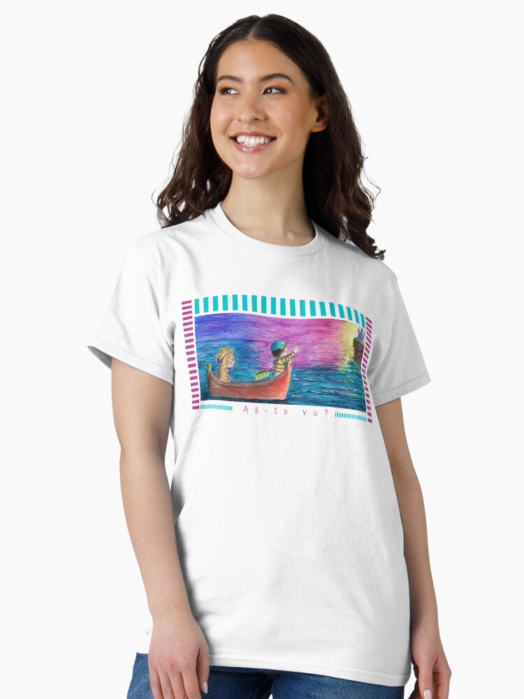 Aperçu 2 sur 7. T-shirt classique avec l'œuvre Linda Molloy - "As-tu vu?" créée et vendue par LindaMolloy.