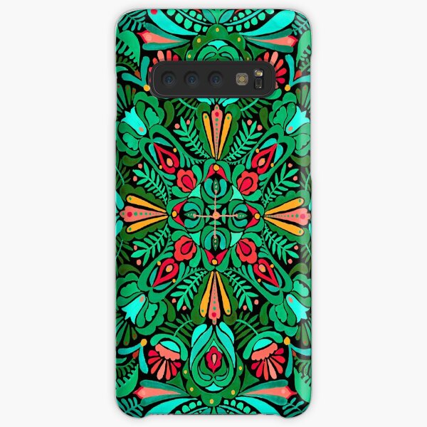Red green floral spring mandala pattern Samsung Galaxy Snap Case