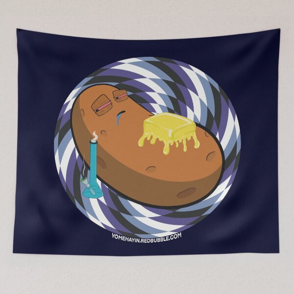 Item preview, Stoned baked potato with bong Psychedelic Background Version 2 designed and sold by YomeHayin.