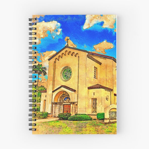 Item preview, St. Anthony Catholic Church in Fort Lauderdale, Florida - digital painting with vintage look designed and sold by NickoPrints.