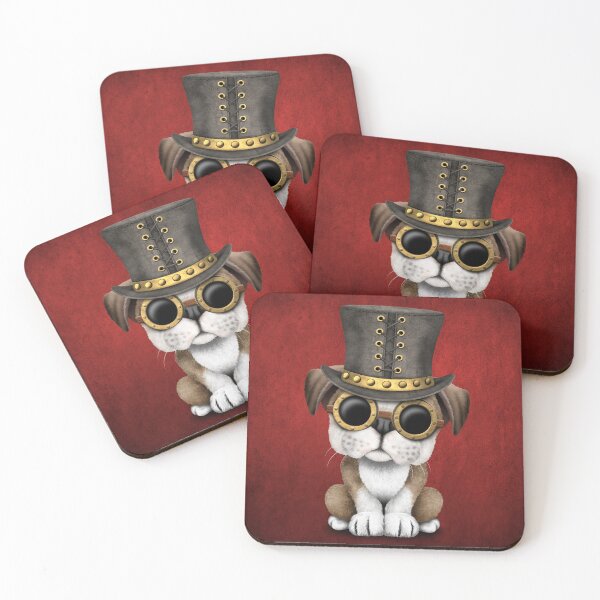 Artikelvorschau, Steampunk-Bulldoggen-Welpe rot entworfen und verkauft von JeffBartels.