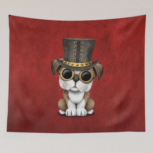 Item preview, Steampunk Bulldog Puppy Red designed and sold by JeffBartels.