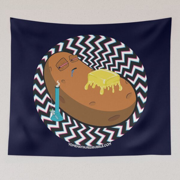 Item preview, Stoned baked potato with bong Psychedelic Background Version 3 designed and sold by YomeHayin.