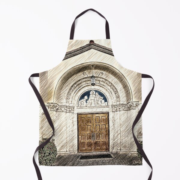 Item preview, The entrance of the St. Anthony Catholic Church in Fort Lauderdale, Florida - pencil sketch designed and sold by NickoPrints.