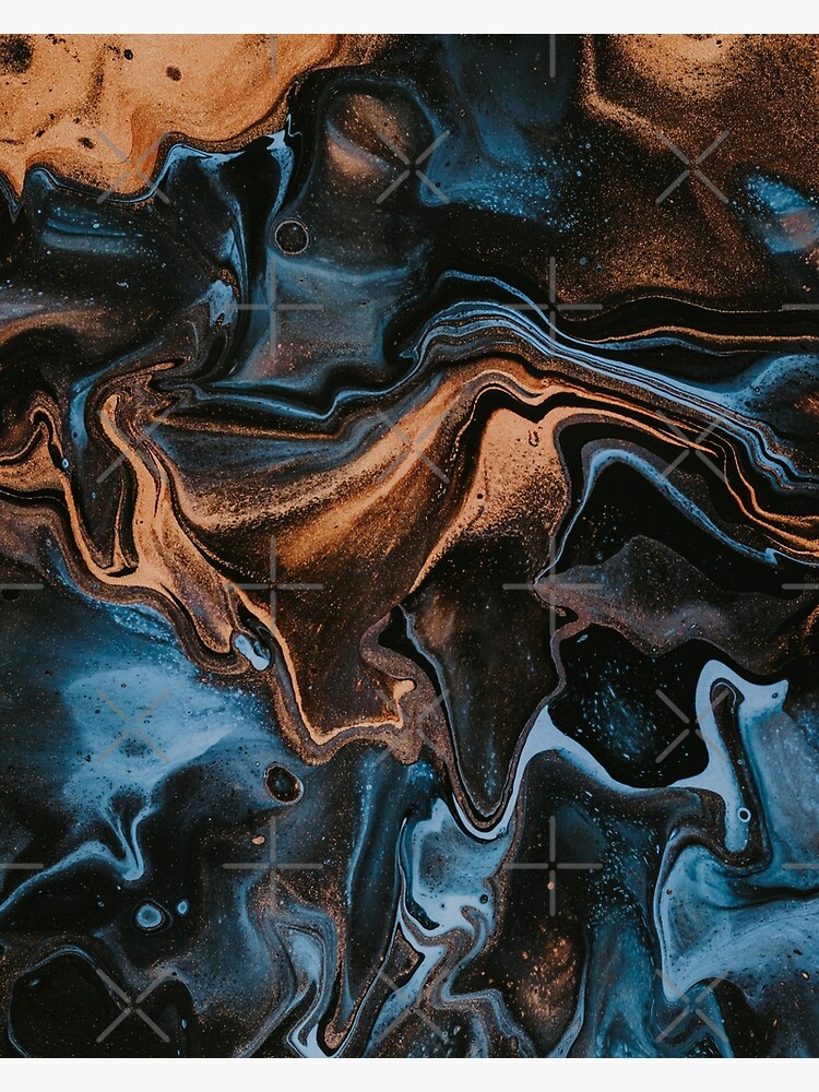 "Black and Gold Marble Texture Paint" Poster for Sale by