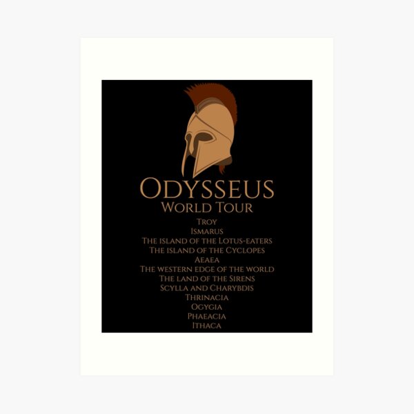 "Odysseus World Tour Ancient Greek Mythology Epic Poetry" Art Print