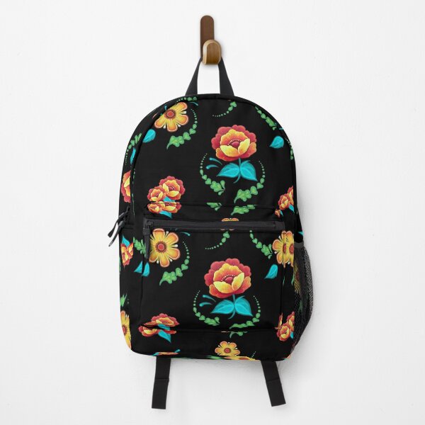 Item preview, Folk Flowers on Black designed and sold by Bethany Gustafson.