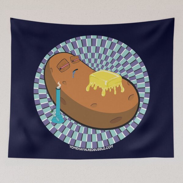 Item preview, Stoned baked potato with bong Psychedelic Background Version 4 designed and sold by YomeHayin.
