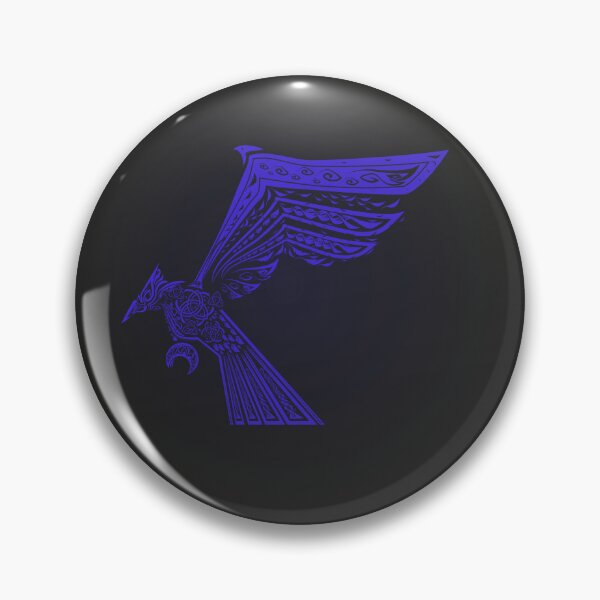 Item preview, Winged eagle/bird illustration decoration Viking style - blue with dark gradient background designed and sold by MoAzim.