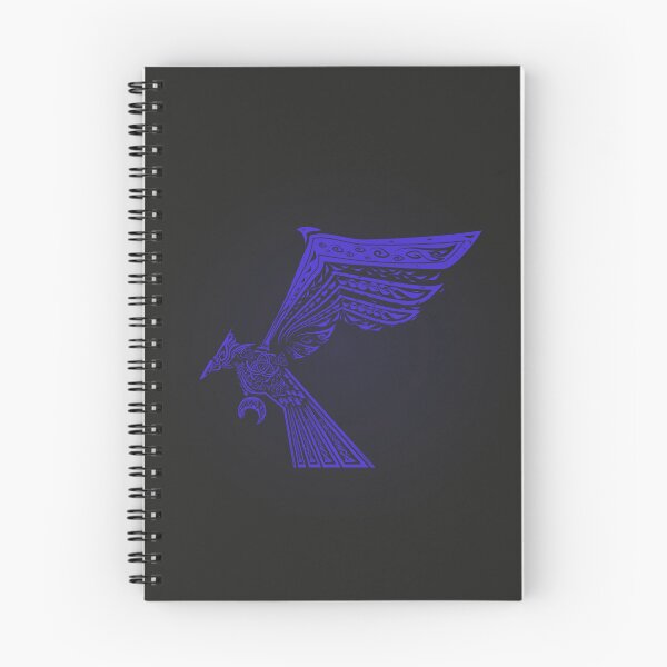 Artikelvorschau, Geflügelte Adler-/Vogelillustrationsdekoration im Wikinger-Stil - blau mit dunklem Hintergrund mit Farbverlauf entworfen und verkauft von MoAzim.
