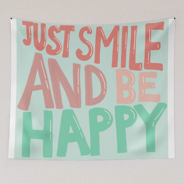Item preview, Just smile and be happy , positive quote (colour palette, color palete) designed and sold by Sanaura.