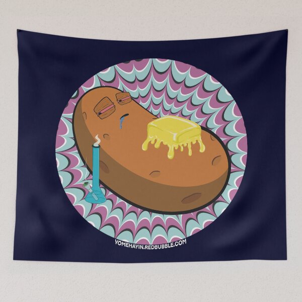 Item preview, Stoned baked potato with bong Psychedelic Background Version 5 designed and sold by YomeHayin.
