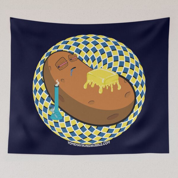 Item preview, Stoned baked potato with bong Psychedelic Background Version 6 designed and sold by YomeHayin.
