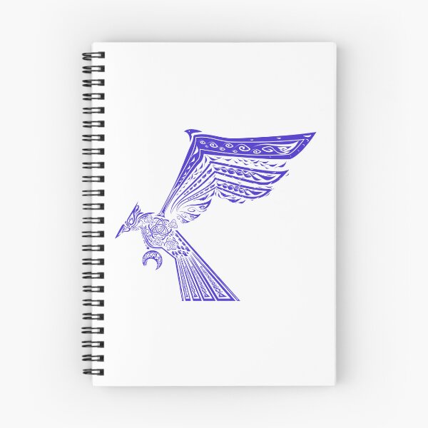 Artikelvorschau, Geflügelte Adler-/Vogelillustrationsdekoration im Wikinger-Stil - blau - transparenter & weißer Hintergrund entworfen und verkauft von MoAzim.