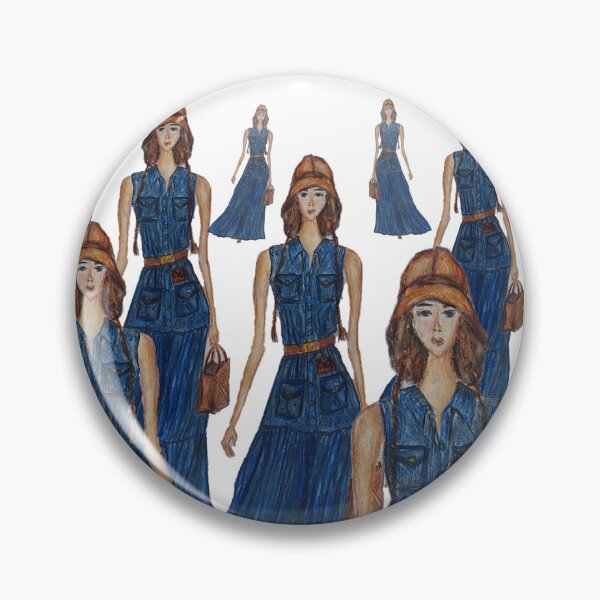 Item preview, Denim Fashionista Collage Sketch designed and sold by IvanaKada.