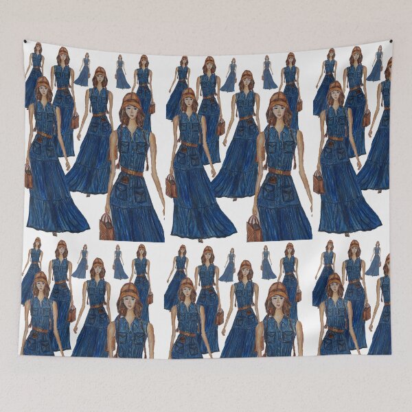 Item preview, Denim Fashionista Collage Sketch designed and sold by IvanaKada.