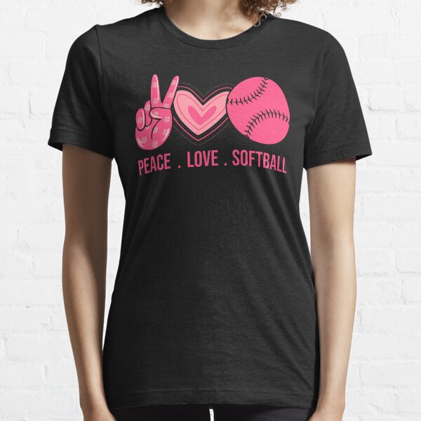 Peace Love Softball Apparel for Softball or Baseball Season Essential T-Shirt